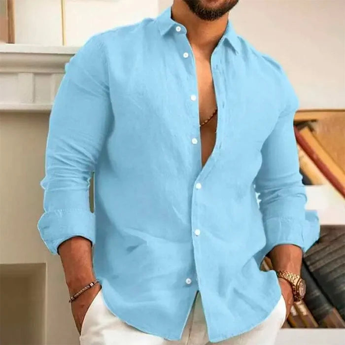 (PAGUE 1 LEVE 2) Camisas de Linho Premium Masculina + BRINDE