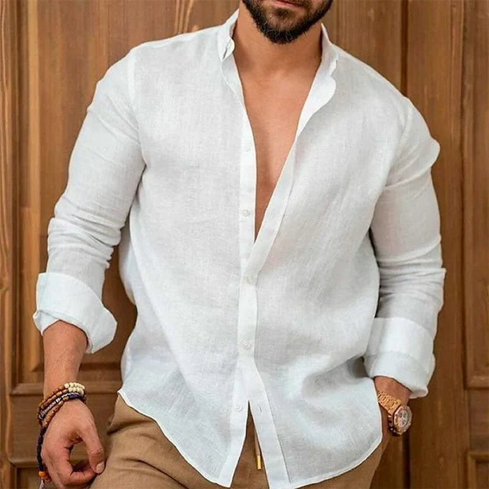 (PAGUE 1 LEVE 2) Camisas de Linho Premium Masculina + BRINDE